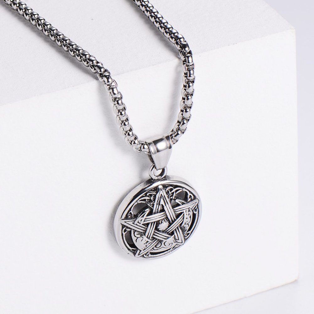 Stainless Steel Star & Moon Sun & Moon Necklace & Pendant